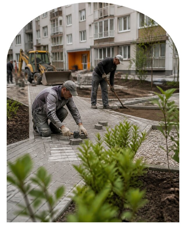 Благоустройство двора многоквартирного дома в Кропоткине