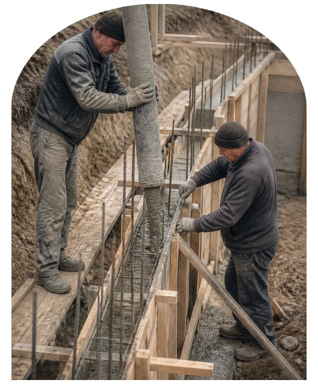 Строительство подпорной стенки из бетона под ключ в Кропоткине